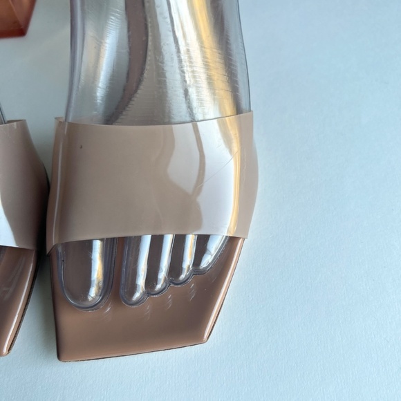 Gianvito Rossi Cream Jelly Plastic Square Toe Heeled Sandals size EUR 37.5, US 7 - Picture 6 of 14